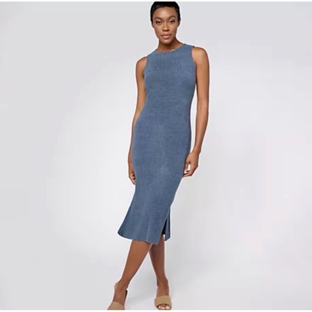 Barefoot Dreams CozyChic Soft Ultra Lite Ribbed Maxi Dress Slit Tank
